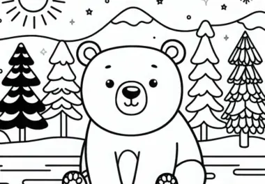 Eisbär Malvorlage zum Herunterladen (Kostenlos)