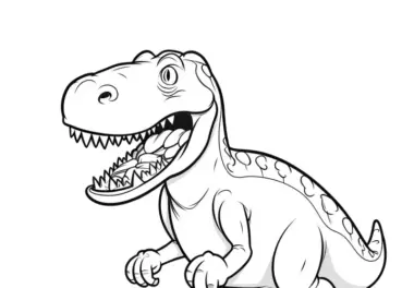 T-rex Ausmalbild mit Futterschale