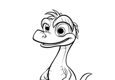 Cartoon-Velociraptor (kostenlose Malvorlage)