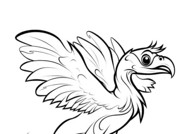 Flugdinosaurier beim Laufen – Ausmalbild
