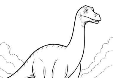 Ausmalbild: Dinosaurier beim Laufen
