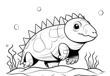 Schwimmender kleiner Dinosaurier im Wasser