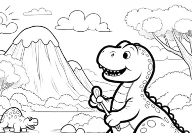 Dinos zum Ausmalen: Dinosaurier spielen