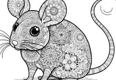 Niedliches Maus-Mandala: Ausmalbild zum Ausdrucken