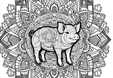 Schwein-Mandala: Tierischer Ausmalspaß (zum Ausdrucken)