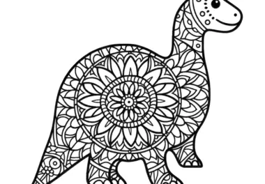 Dinosaurier-Mandala: Einfach zum Ausmalen (Gratis)