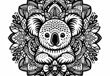 Koala-Mandala komplex: Gratis zum Ausmalen