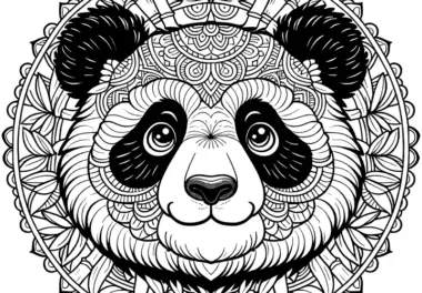 Panda-Bär-Mandala: Ausmalbild gratis zum Download
