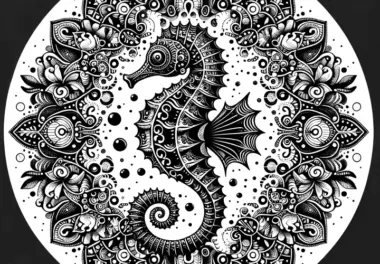 Seepferdchen-Mandala: Kostenlos zum Ausmalen
