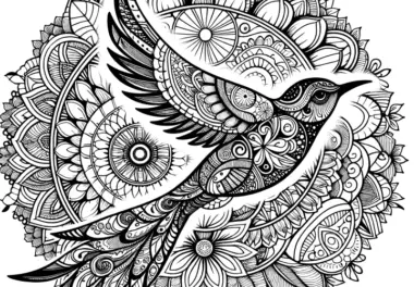 Exotisches Vogel-Mandala: Gratis zum Ausmalen