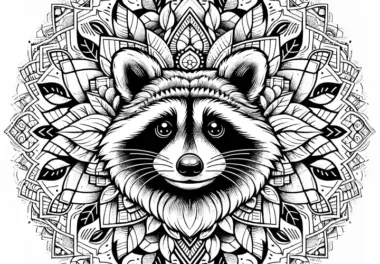 Niedliches Waschbär-Mandala: Kostenlos zum Ausmalen