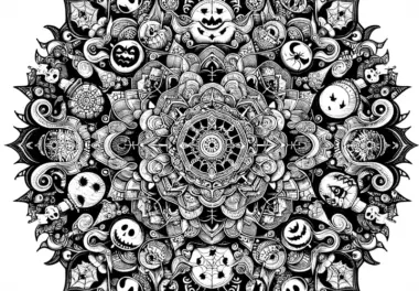 Halloween-Mandala: Mit Geister und Spinnen zum Ausmalen