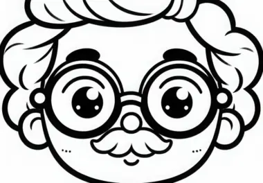 Professor mit Brille – Malvorlage einfach gratis