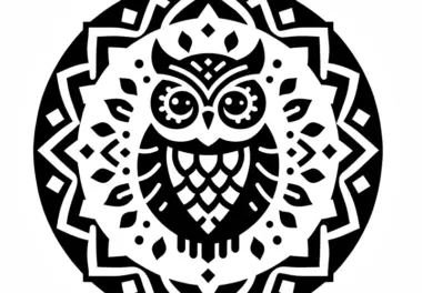 Eule-Mandala einfach: Fang das Waldtier – kostenlos zum Ausmalen