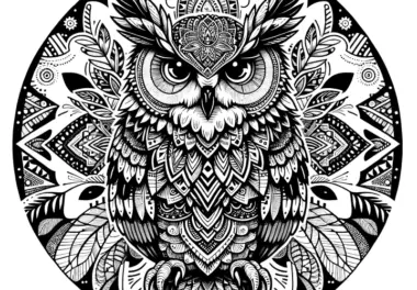 Waldtier-Mandala mit Eule: Komplexes Ausmalbild zum Download