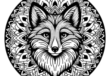Waldtier-Mandala: Schlaues Fuchs Gesicht zum Download