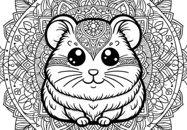Spirituelles Hamster-Mandala: Ausmalbild zum Ausdrucken