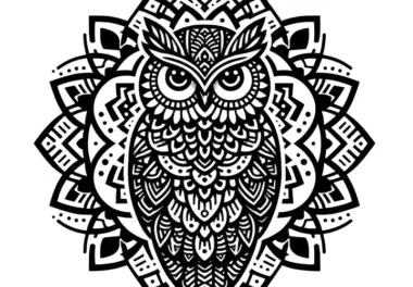Spirituelles Eulen-Mandala: Innere Entspannung zum Ausmalen (kostenlos)