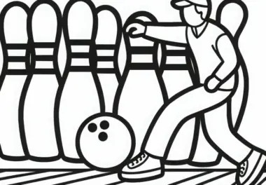 Bowling Malvorlage einfach kostenlos