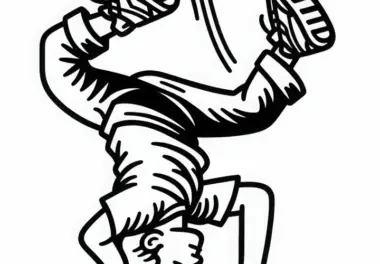 Breakdancer – Headspin Ausmalbild gratis