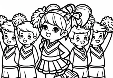 Cheerleading Ausmalbild kostenlos zum Download