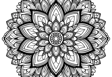 Detailreiches Blüte-Mandala: Für kreative Entspannung (Kostenlos)