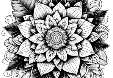 Zauberhaftes Blüte-Mandala: Bild zum Ausdrucken (Gratis)
