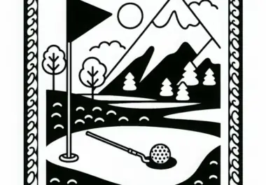Golfplatz Malvorlage kostenlos herunterladen und Ausmalen