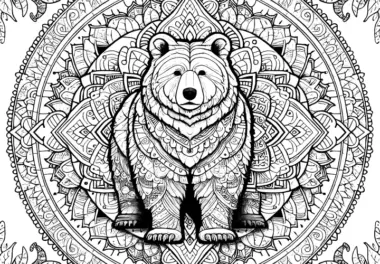 Bär-Mandala komplex: Für Erwachsene zum Ausmalen (Gratis)