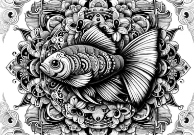 Fisch-Mandala komplex: Zum Ausmalen für Erwachsene (Kostenlos)