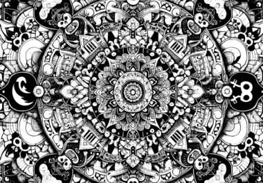 Halloween-Mandala: Kürbisse und Totenköpfe – Ausmalbild für Erwachsene (Gratis)