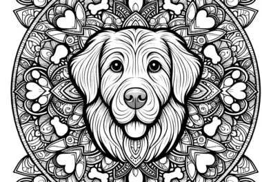 Spirituelles Hund-Mandala: Für Erwachsene zum Ausmalen (Kostenlos)