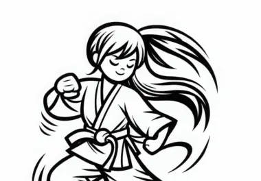 Karate Meisterin Ausmalbild gratis – hochwertiges Ausmalvergnügen