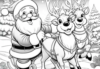 Rentiere: Ausmalbild für Weihnachten (kostenlos)
