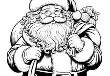 Weihnachtsmann: kostenloses Ausmalbild