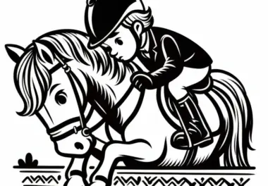 Reiter beim Reitsport – Ausmalbild kostenlos