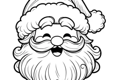 Weihnachtsmann-Gesicht zum Ausdrucken & Ausmalen