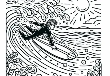 Surfer Malvorlage gratis herunterladen