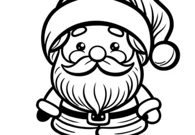 Einfacher Weihnachtsmann zum Ausmalen (kostenlos)