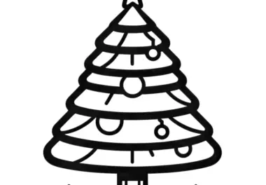 Tannenbaum an Weihnachten: einfaches Ausmalbild