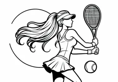 Tennisspielerin Ausmalbild gratis