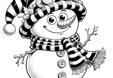 Schneemann: kostenloses Ausmalbild