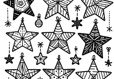 Weihnachtssterne: kostenlose Malvorlage