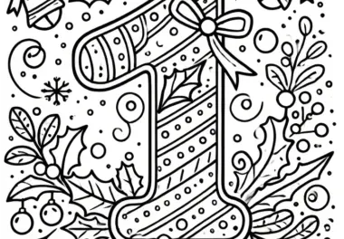Erster Advent: weihnachtlich geschmückte 1 als Ausmalbild