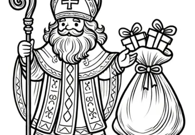 Nikolaus: kostenloses Ausmalbild