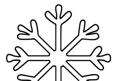 Einfache Schneeflocke für Kinder zum Ausmalen