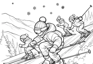 Wintersport: Ausmalbilder (kostenlos)