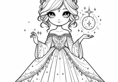 Magische Prinzessin mit Zauberkugel, Krone und Kleid (Gratis)