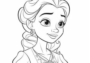 Porträt einer schönen Prinzessin: Ausmalbild kostenlos