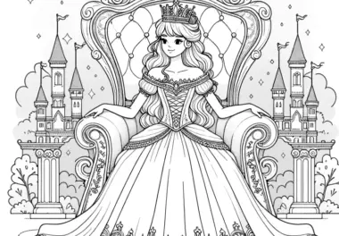 Ausmalbilder Prinzessin: Einhorn, Schloss & Pferd (gratis)